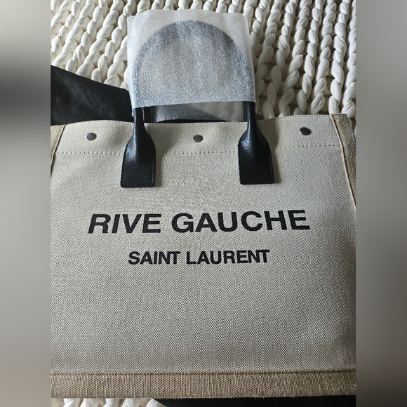RIVE GAUCHE TOTE IN CANVAS WHITE LINEN SMALL - Picture 2 of 9